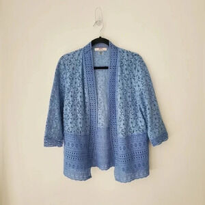 Alia blue lace  open cardigan